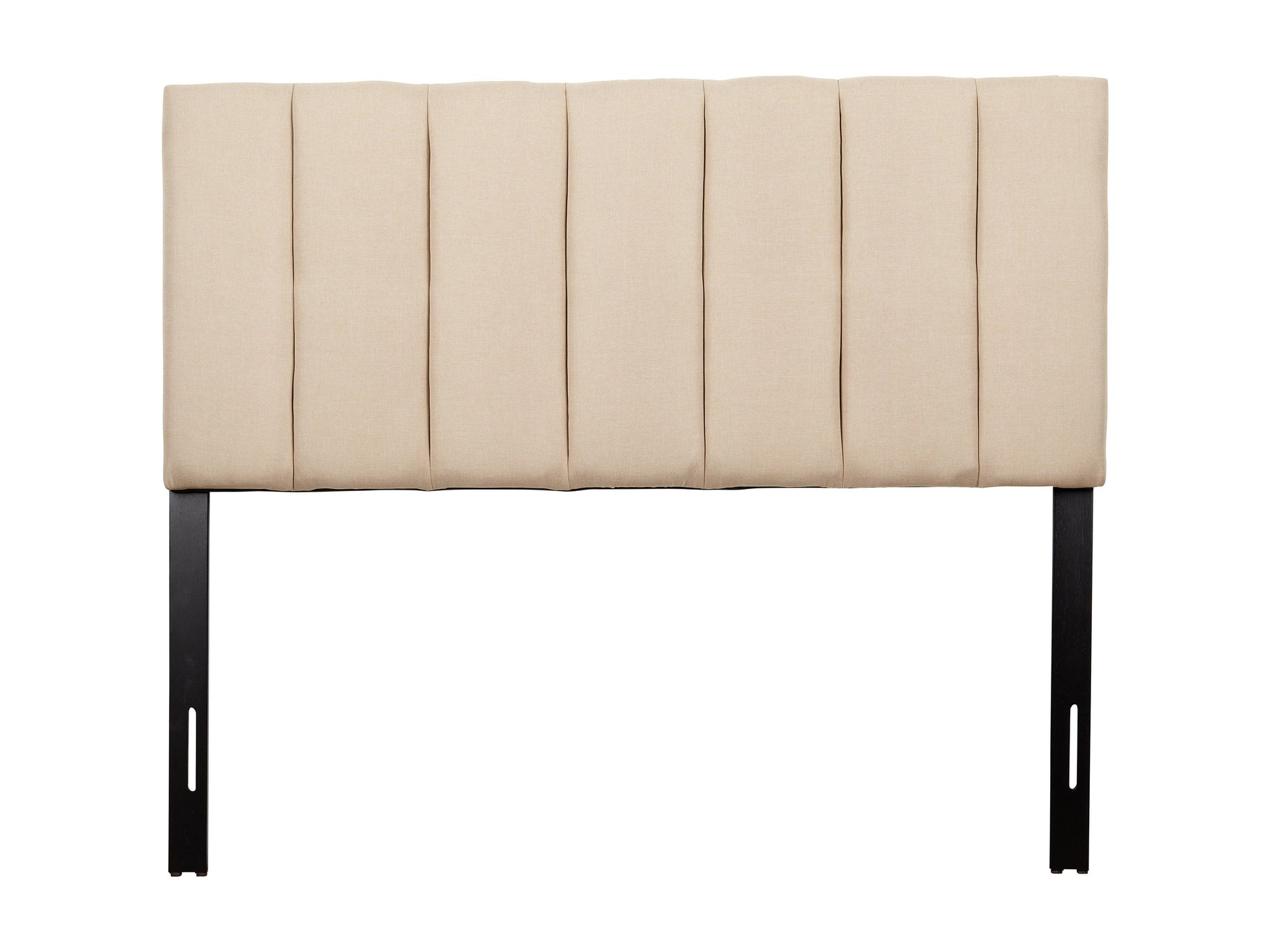 Cream-colored panel headboard for full/double bed, featuring a textured fabric finish and minimalist design, perfect for modern bedroom decor.