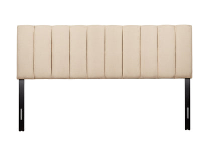 Cream panel headboard for king-size bed, featuring a sleek, modern design with soft upholstery and subtle stitching detail, perfect for adding a touch of elegance and comfort to any bedroom decor.