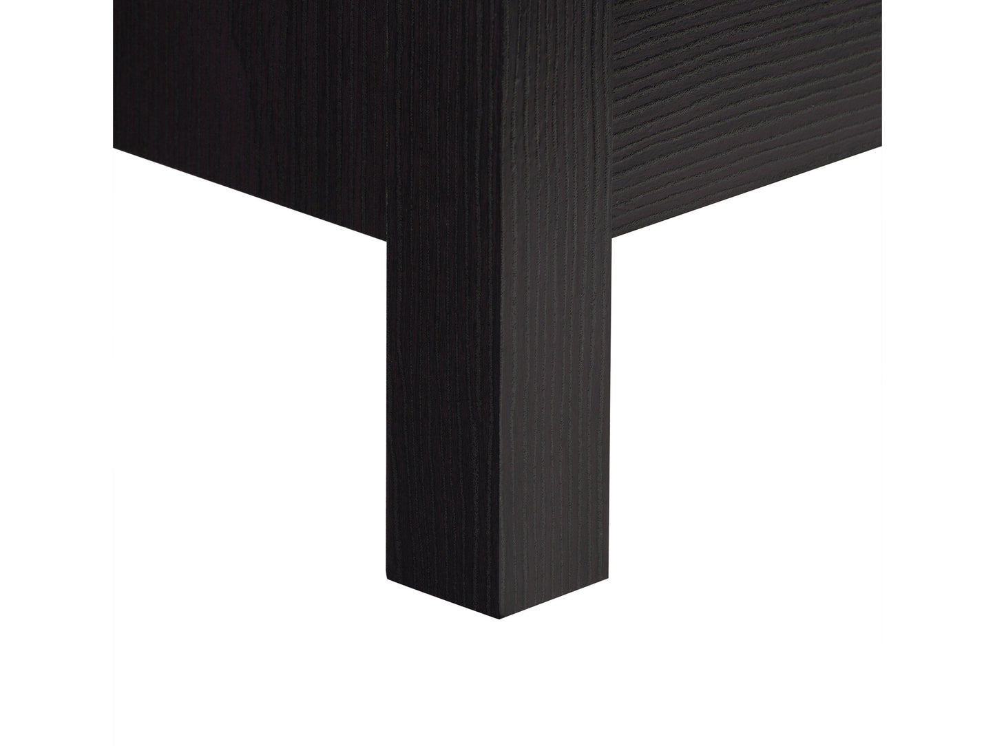 Black 2 drawer night stand with sleek modern design, featuring minimalist handles, smooth matte finish, and sturdy wooden construction. Ideal for bedroom storage and organization.