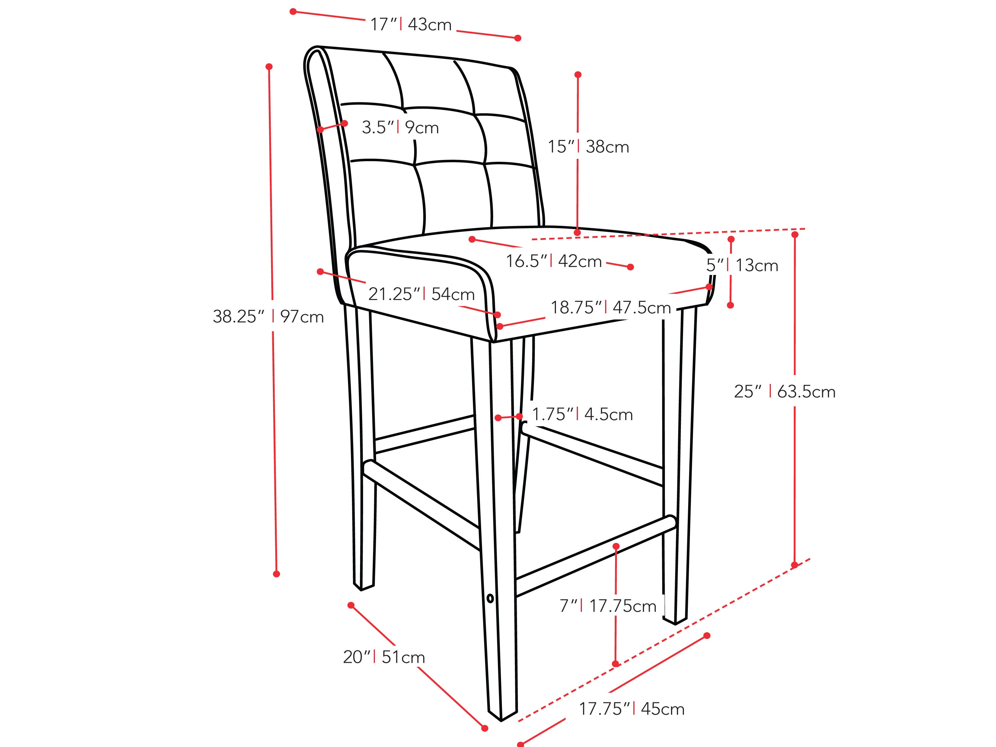 Cream counter height bar stool with a cushioned seat, wooden legs, and footrest. Features a sleek, modern design with a neutral color palette, perfect for kitchen islands or home bars.