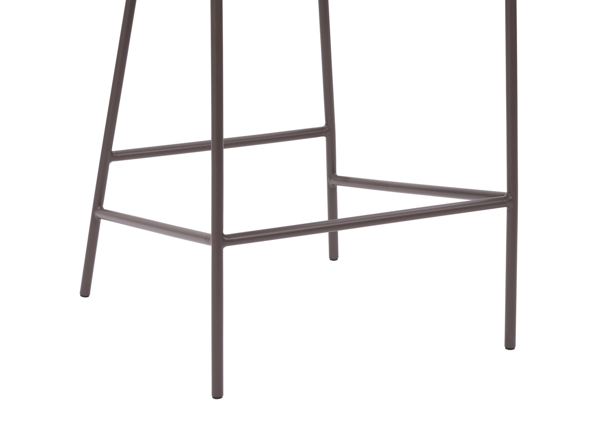 Light grey modern bar stool with sleek metal legs, cushioned seat, and ergonomic backrest. Ideal for kitchen islands and home bars. Durable fabric and minimalist design enhance contemporary interiors.