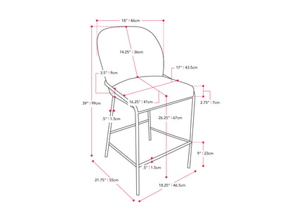 Light grey modern bar stool with sleek metal legs, cushioned seat, and ergonomic backrest. Ideal for kitchen islands and home bars. Durable fabric and minimalist design enhance contemporary interiors.