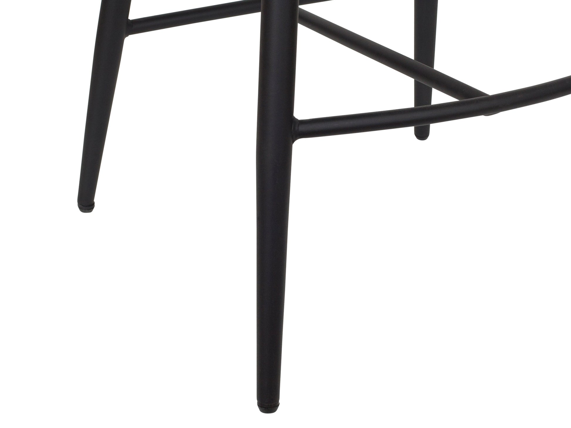 Navy blue metal bar stools set of 2 with sleek lines, high backs, and footrests, perfect for modern kitchens or bars. Sturdy construction with a smooth, glossy finish.