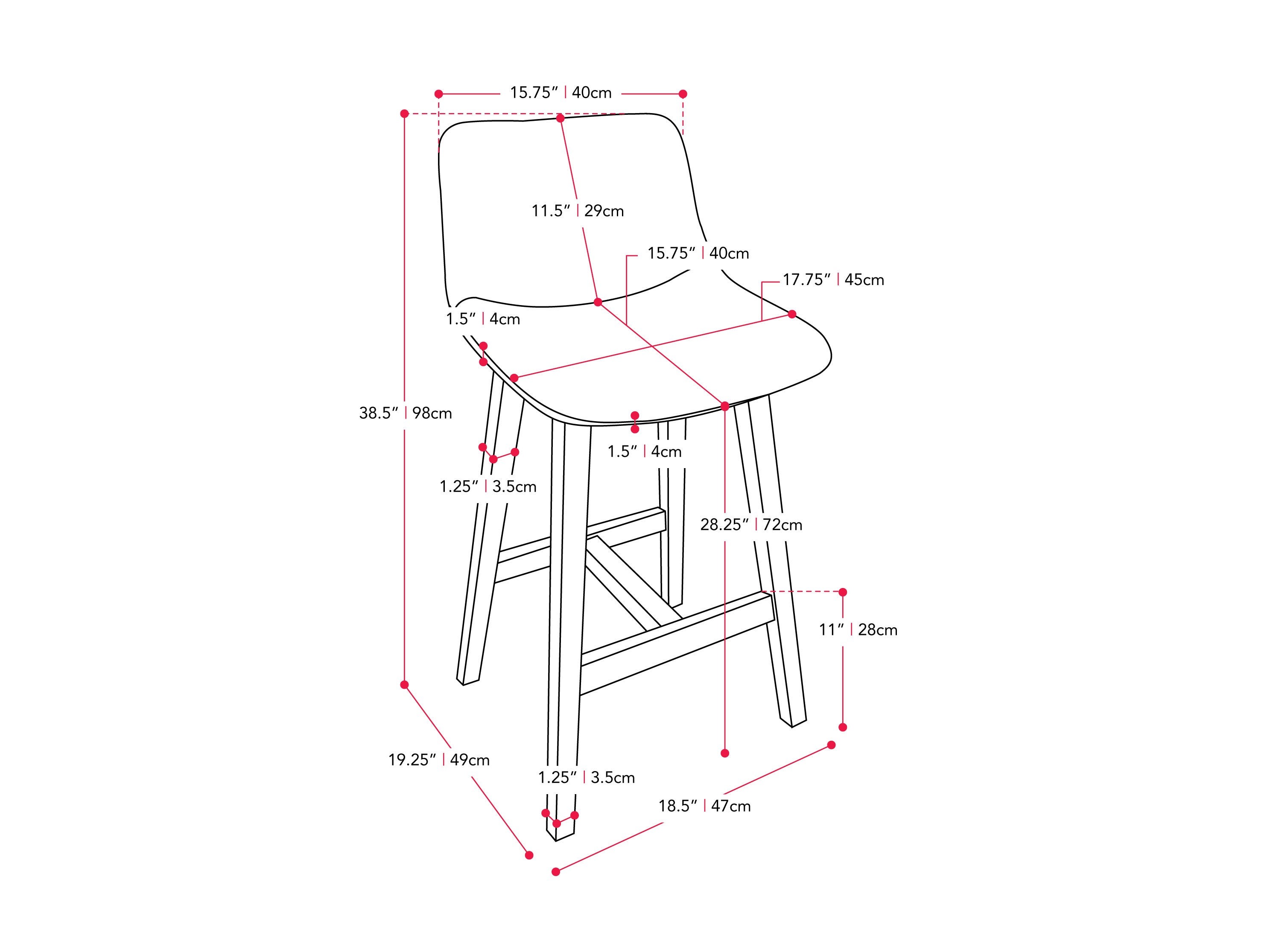 Set of 2 grey wood bar stools with cushioned seats, featuring a sleek backrest design and sturdy wooden legs, perfect for kitchen islands or home bars. Ideal for modern and contemporary decor.