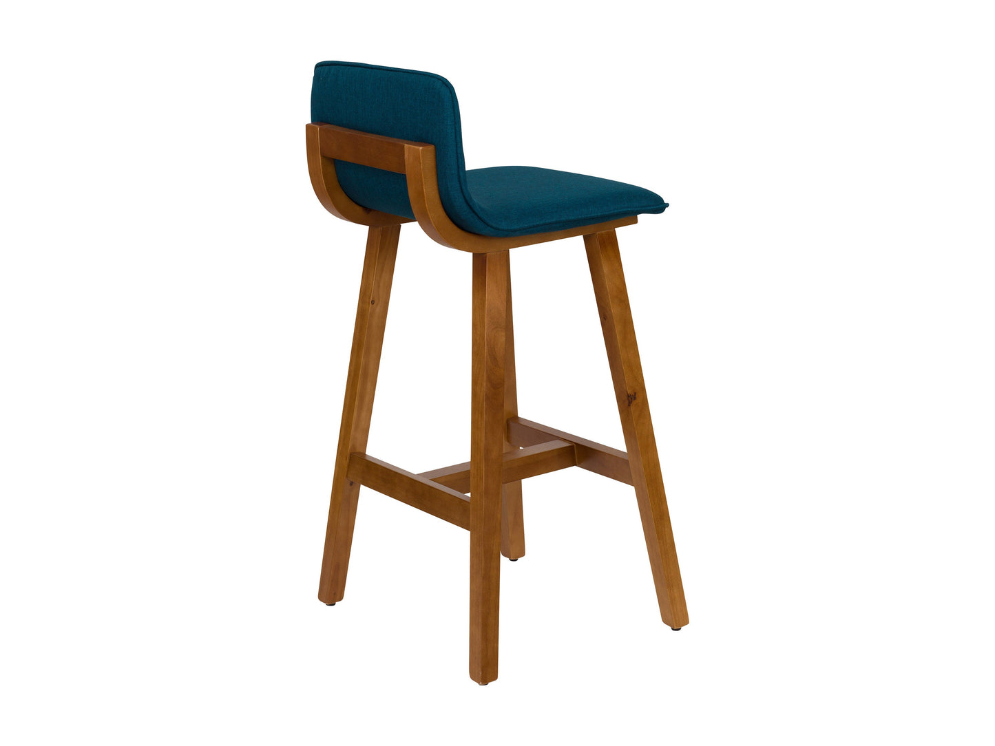 Blue wooden bar stools, set of 2, featuring a sleek design with cushioned seats, sturdy wooden legs, and a smooth finish, perfect for modern kitchen islands or home bars.