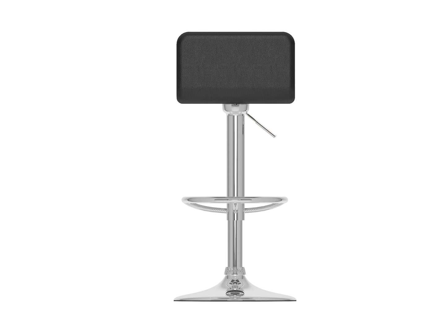 Black low back bar stools, set of 2, featuring sleek metal legs, cushioned seats with faux leather upholstery, and a minimalist design perfect for modern kitchen islands or home bars.