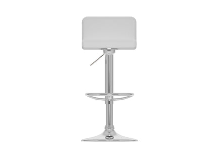 Set of 2 low back bar stools in white with sleek metal legs, upholstered seats, and minimalist design. Perfect for modern kitchens and home bars.