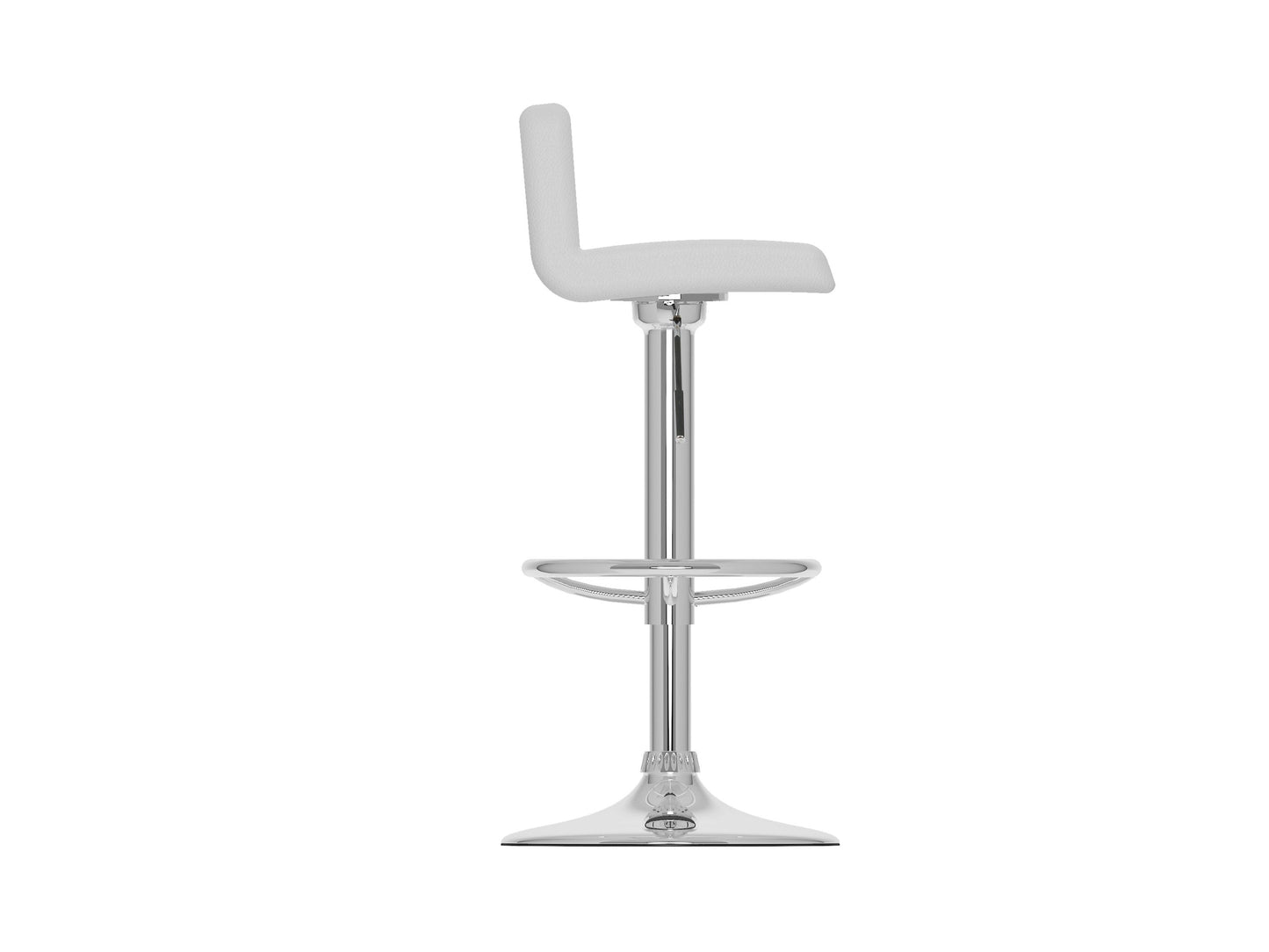 Set of 2 low back bar stools in white with sleek metal legs, upholstered seats, and minimalist design. Perfect for modern kitchens and home bars.