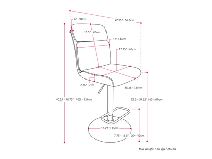 Set of 2 grey swivel bar stools with padded seats, metal frames, and footrests. The stools feature a modern design with a sleek finish, ideal for kitchen islands or home bars.