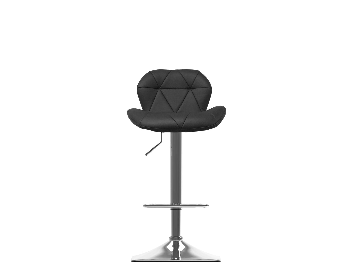 Black bar stools with backs, set of 2, featuring sleek metal frames, cushioned seats, and footrests. Perfect for modern kitchens or home bars.