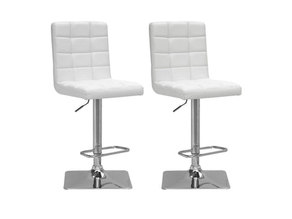 White high back bar stools set of 2, featuring sleek metal frames, cushioned seats, and ergonomic backrests, perfect for modern kitchen islands or home bars.