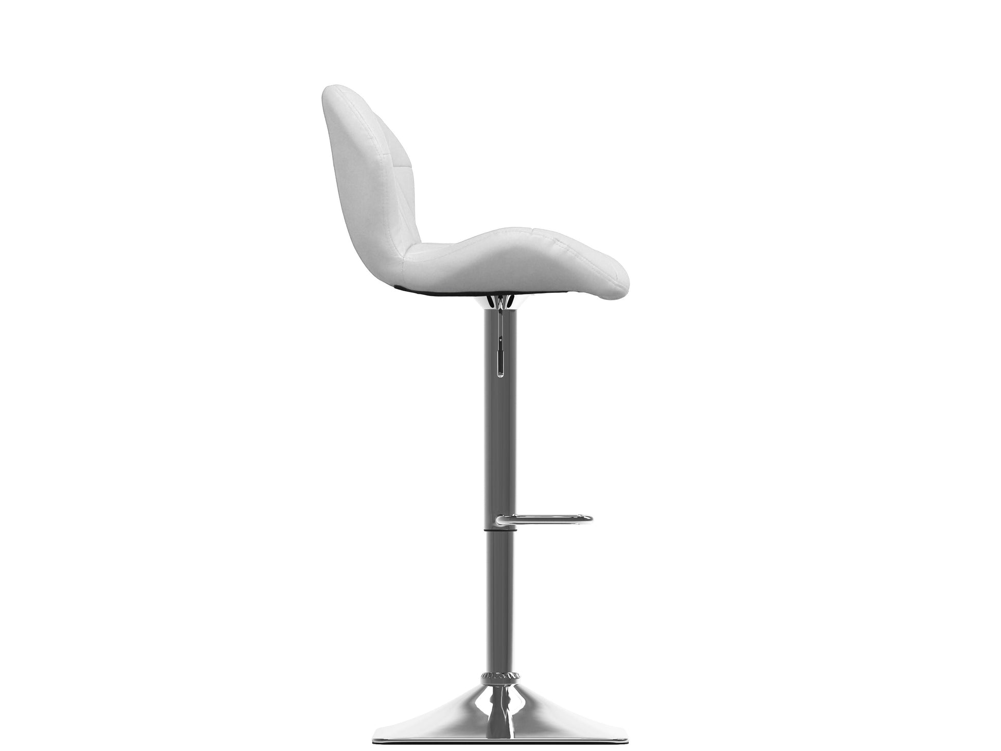 White bar stools with backs, set of 2, featuring sleek modern design, cushioned seats, chrome footrests, and sturdy wooden legs, perfect for kitchen islands or home bars.