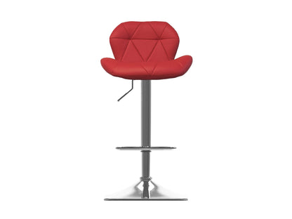 Red bar stools with backs, set of 2, featuring sleek metal frames, cushioned seats, and footrests, perfect for modern kitchens or home bars.