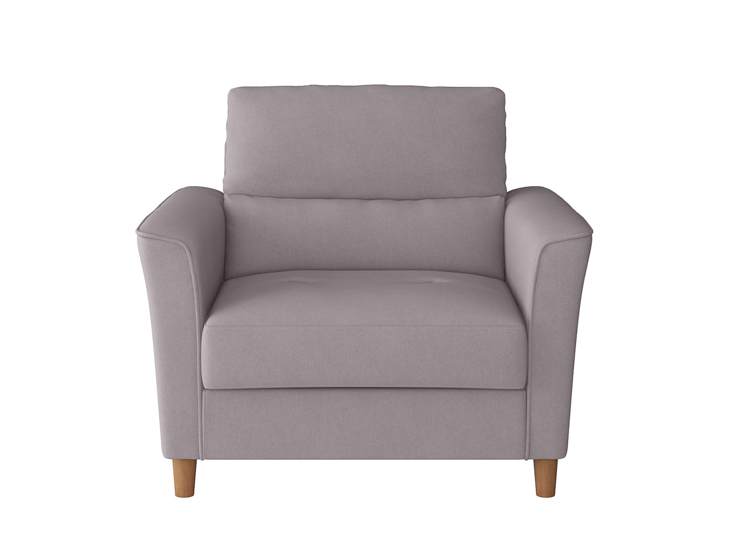 Light grey 3-seat sofa and matching chair set with plush cushions, modern design, and wooden legs, perfect for living room decor. Durable fabric upholstery, sleek lines, and comfortable seating for a stylish home.