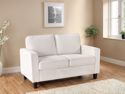 Cream Mid-Century Modern 2 Seater Loveseat