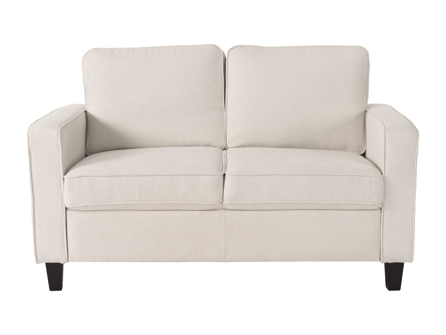 Cream Mid-Century Modern 2 Seater Loveseat