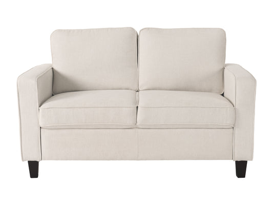 Cream Mid-Century Modern 2 Seater Loveseat