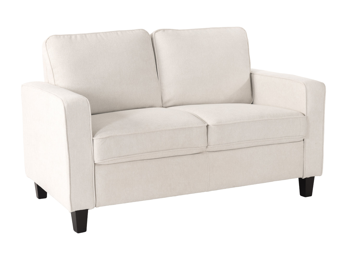 Cream Mid-Century Modern 2 Seater Loveseat