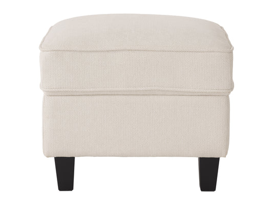 Cream Mid-Century Modern Ottoman