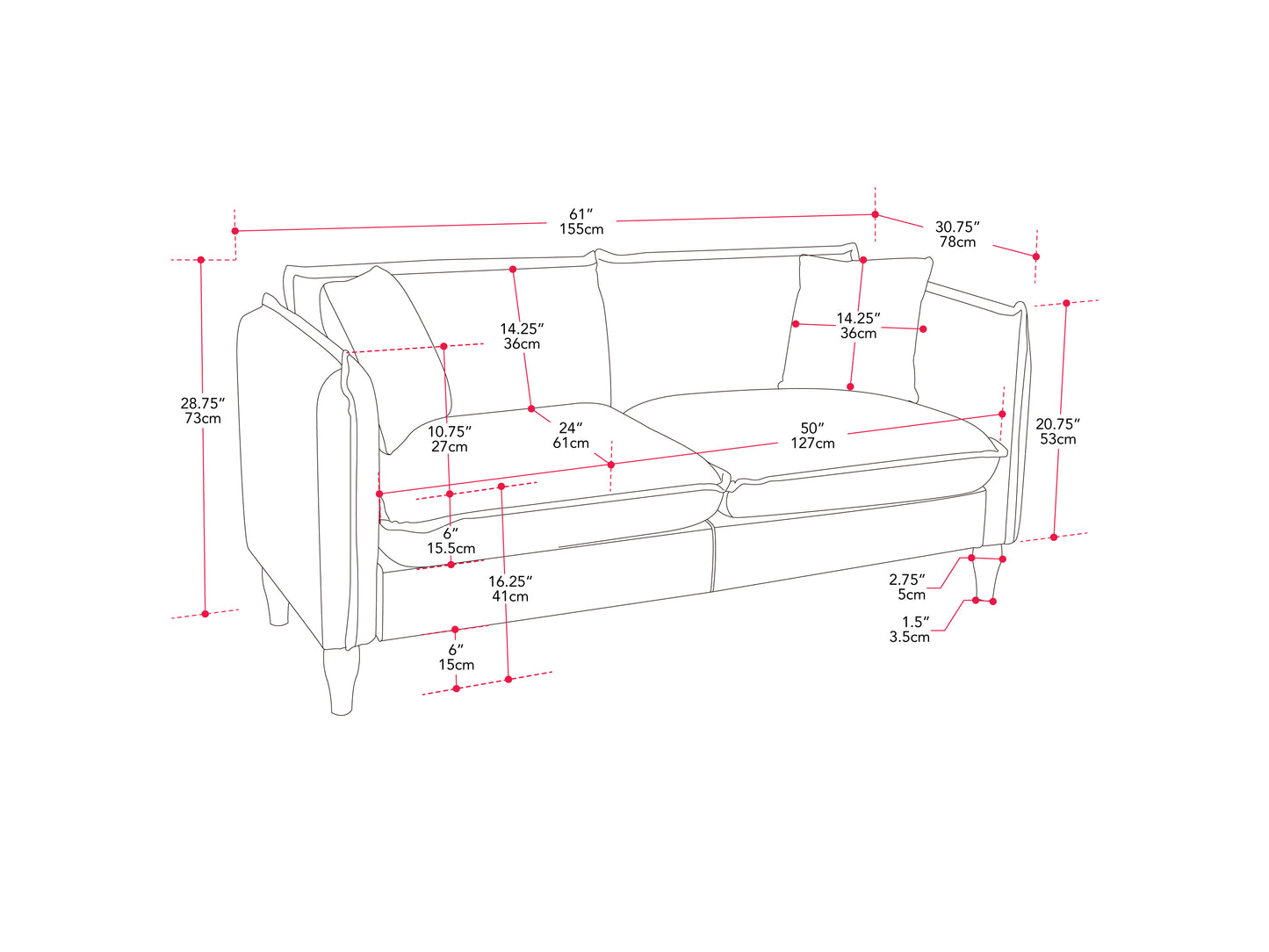 Light Grey Boucle Loveseat