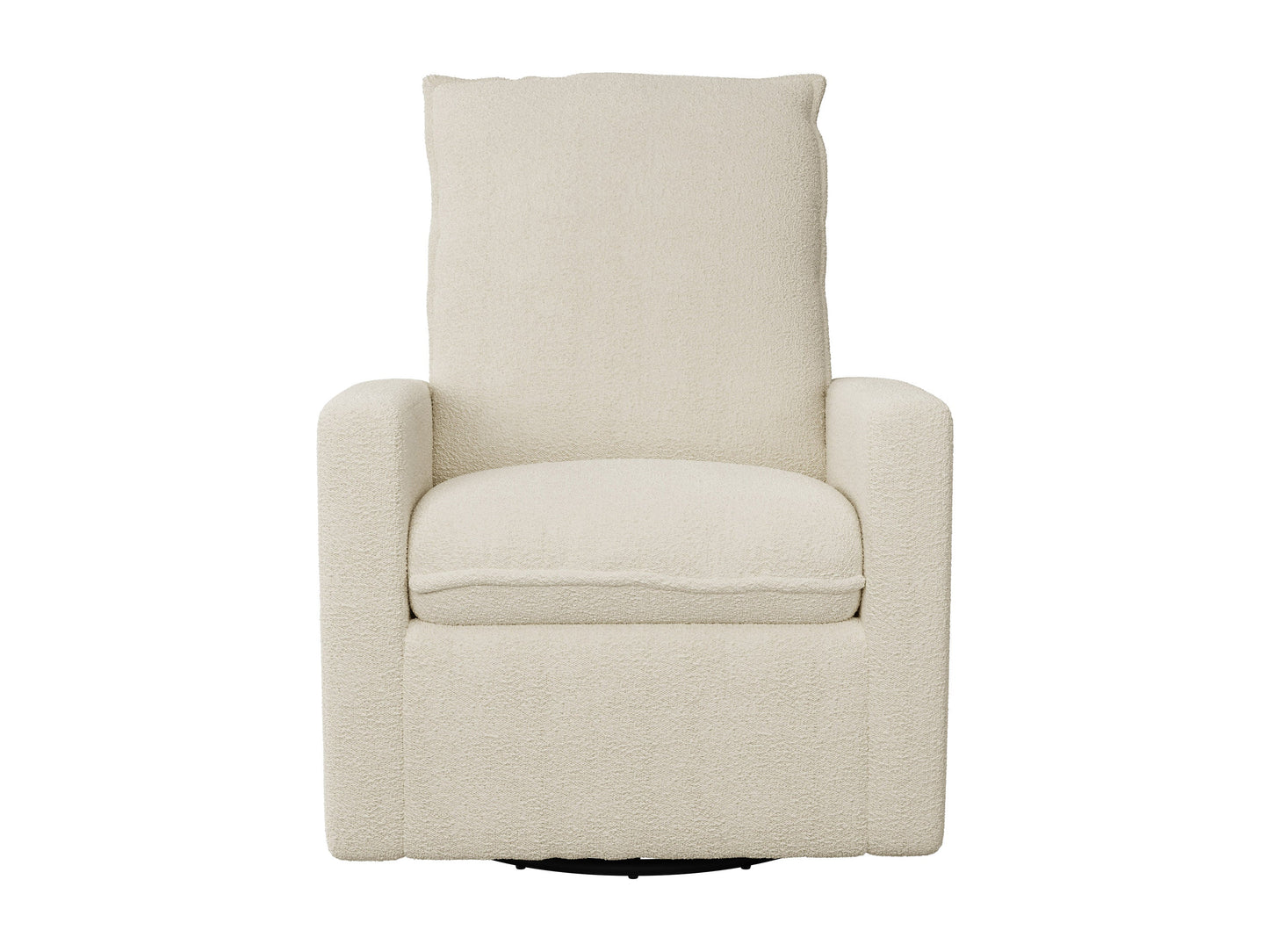 Cream Boucle Glider Recliner Chair with soft, textured fabric, plush cushioning, ergonomic design, and smooth gliding mechanism, perfect for living rooms or nurseries.