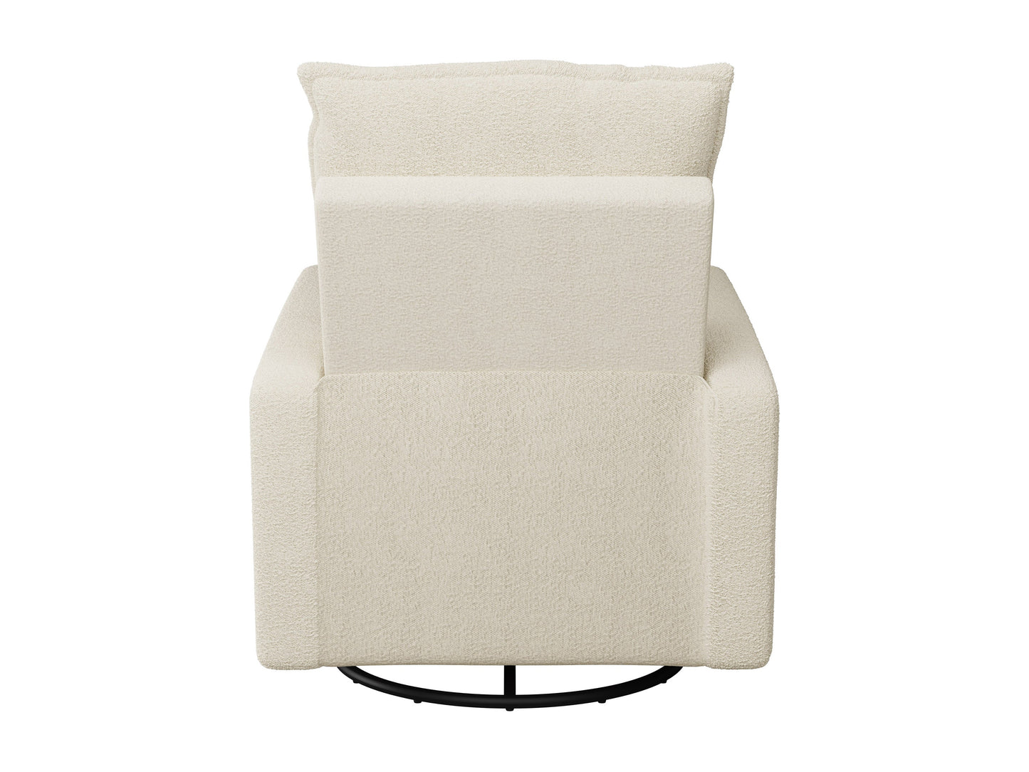 Cream Boucle Glider Recliner Chair with soft, textured fabric, plush cushioning, ergonomic design, and smooth gliding mechanism, perfect for living rooms or nurseries.