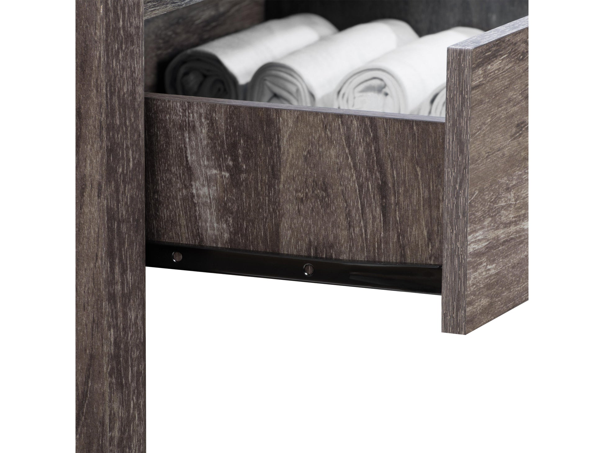 Dark wood 8-drawer dresser with sleek metal handles, featuring a modern minimalist design. The dresser has a smooth finish and ample storage space, perfect for contemporary bedroom decor.