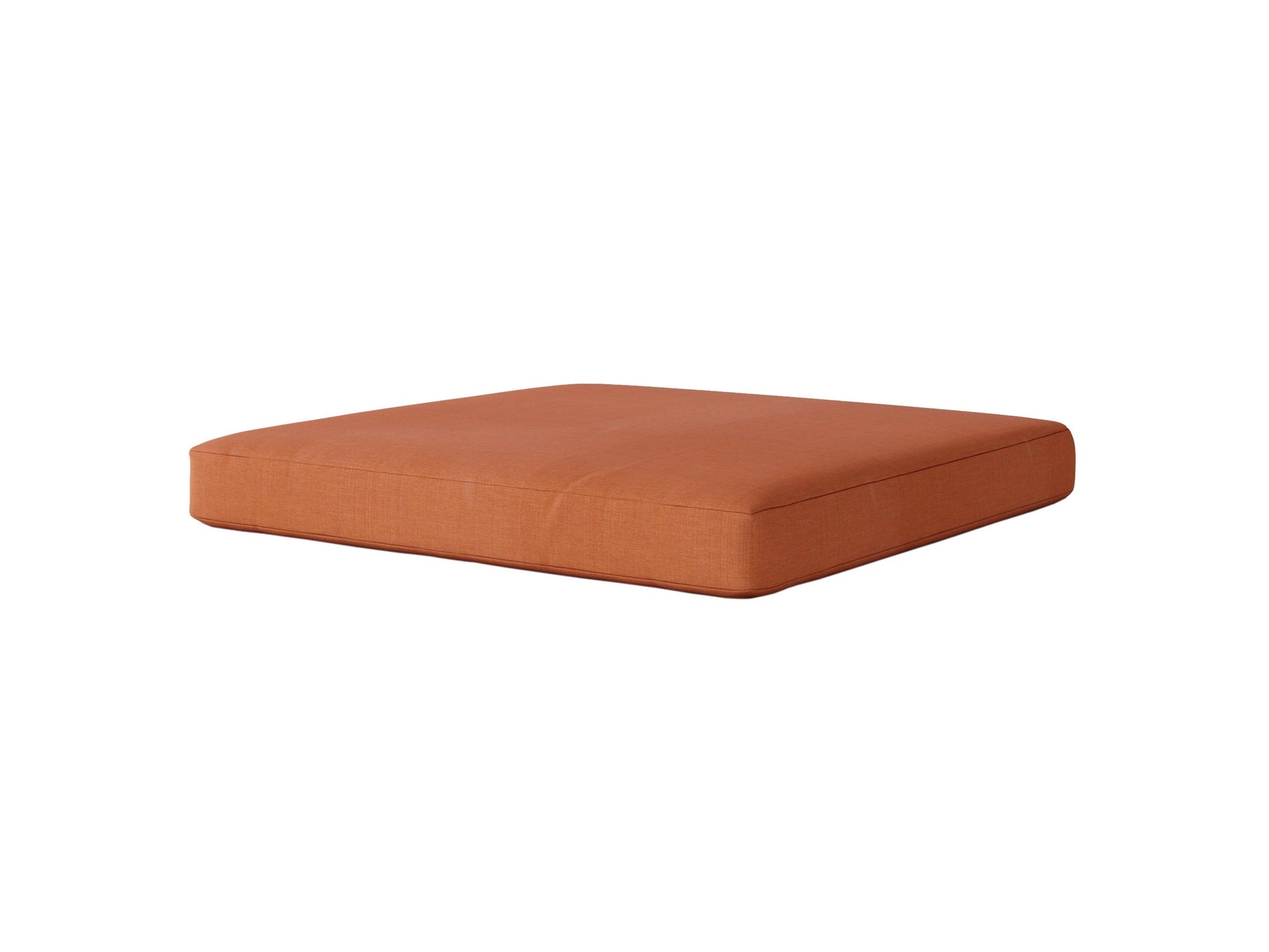 Beige replacement ottoman cushion with a tufted design, made of durable outdoor fabric. Perfect for patio furniture, providing comfort and style.