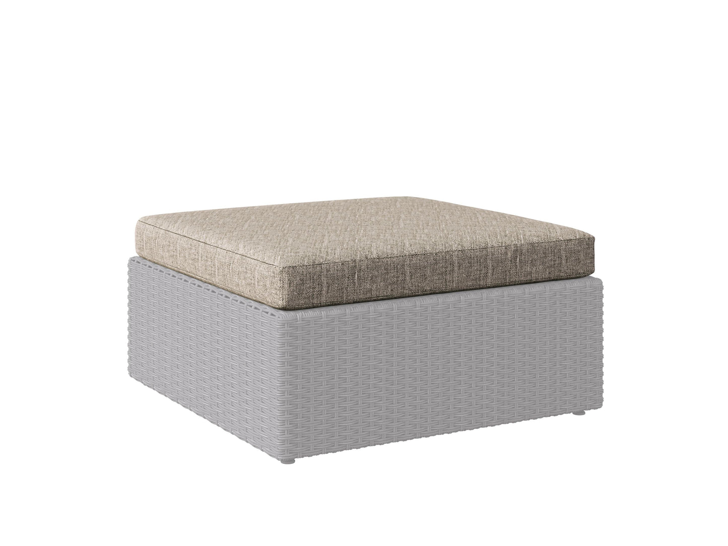 Patio replacement ottoman cushion in beige with durable fabric, tufted design, and weather-resistant material for outdoor furniture.