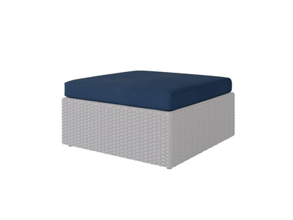 Replacement patio ottoman cushion in beige fabric with thick padding and durable stitching, designed for outdoor furniture, providing comfort and style to your patio setup.