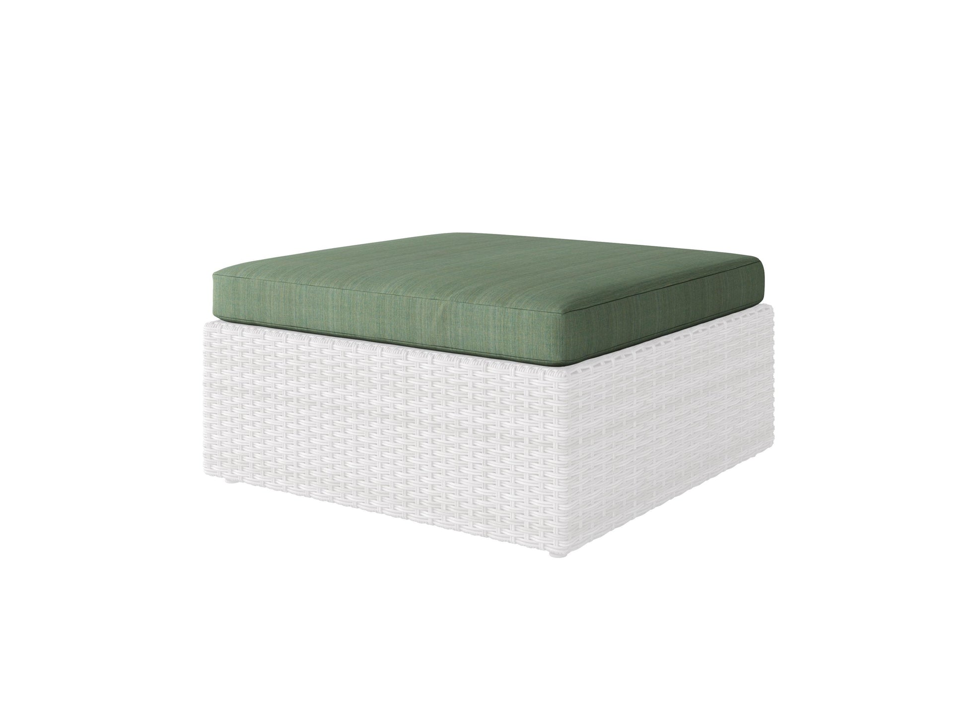 Replacement ottoman cushion in beige fabric with tufted design, fits standard patio furniture, providing comfort and style for outdoor seating areas.