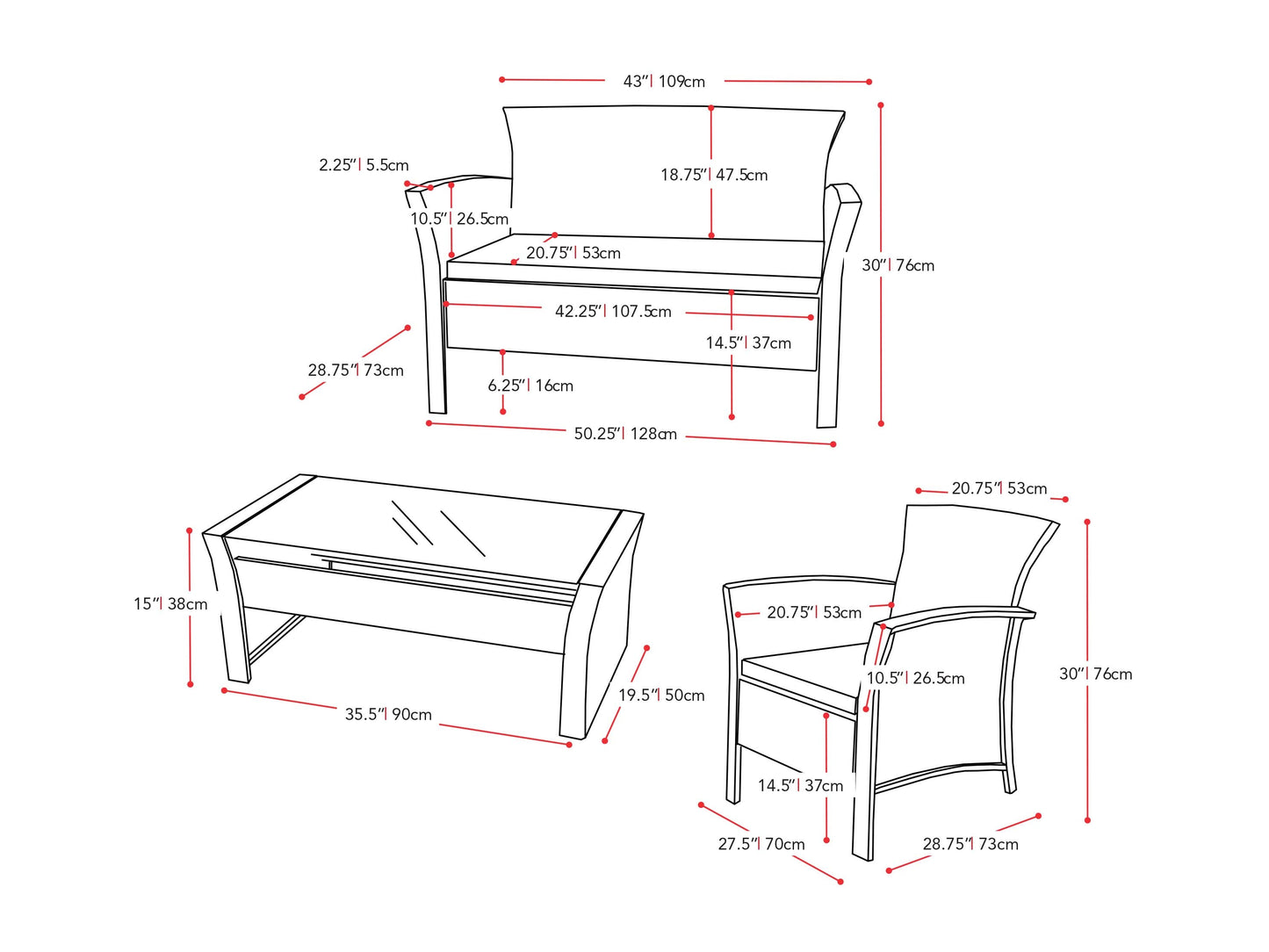 4 piece wicker patio set with turquoise cushions, featuring a loveseat, two armchairs, and a glass-top coffee table, perfect for outdoor relaxation and stylish patio decor.