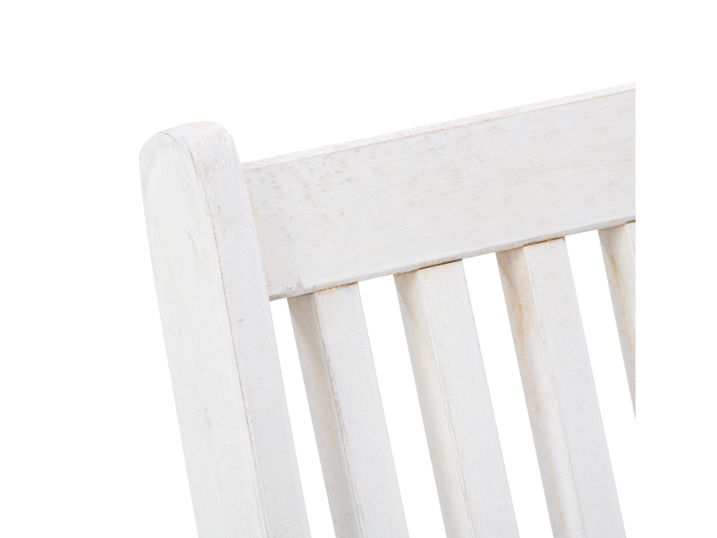 Set of 2 washed white outdoor wood folding chairs with slatted back and seat, featuring durable weather-resistant finish, ideal for patio or garden use.