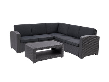 black Outdoor Wicker Sectional Set, 6pc Lake Front Collection product image by CorLiving#color_black