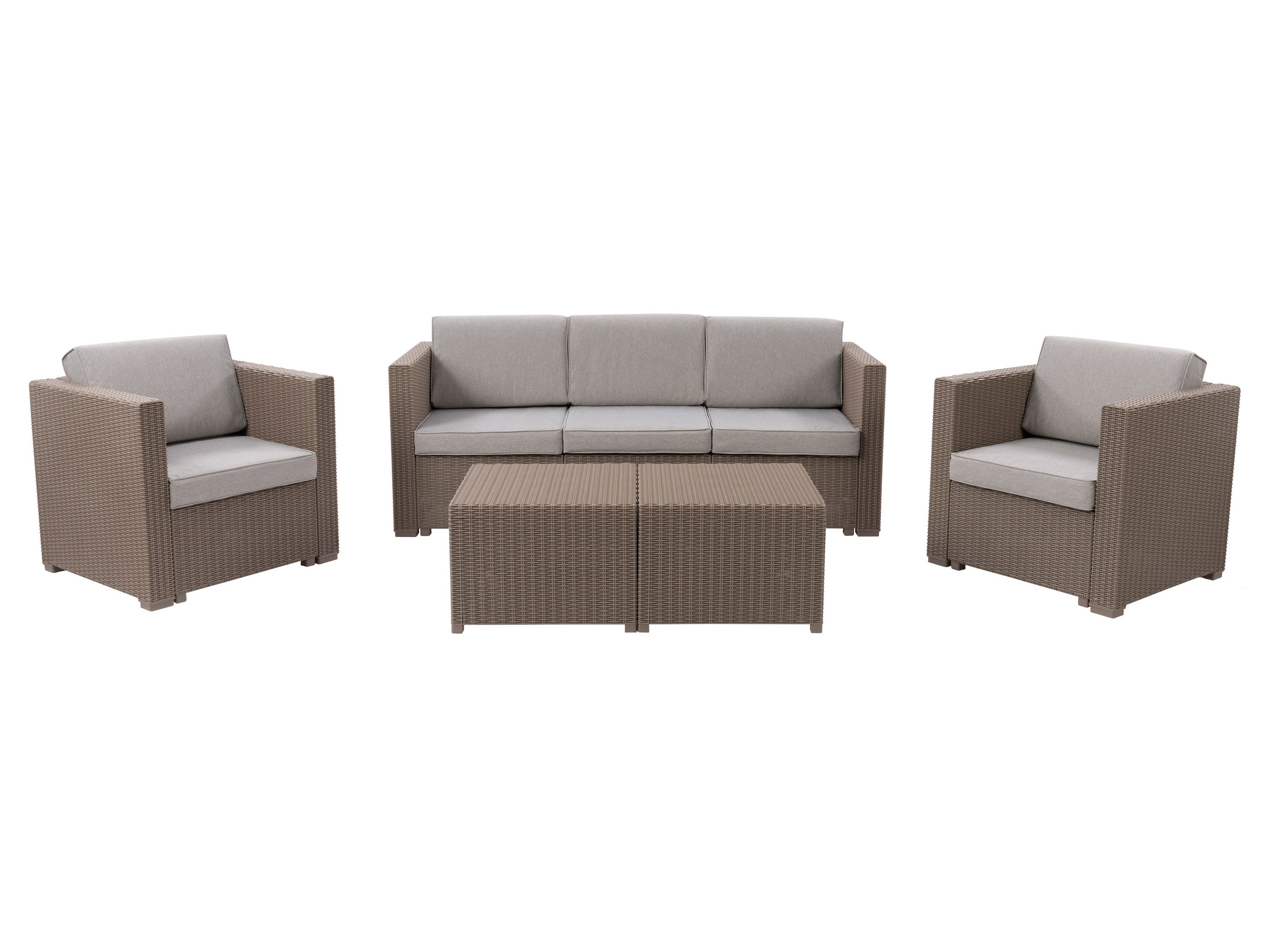 5pc Patio Set Beige Beige