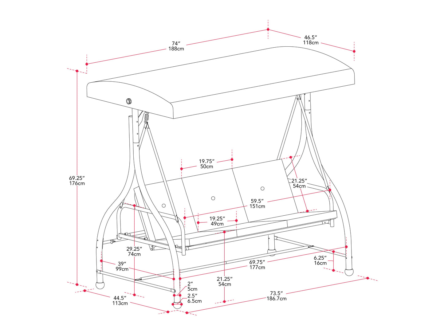 2-in-1 patio swing with canopy, featuring a sturdy steel frame, weather-resistant beige cushions, and an adjustable UV-protected canopy for shade, perfect for outdoor relaxation and garden decor.