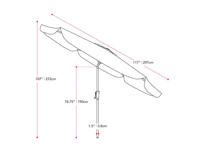 10ft round tilting patio umbrella in warm white, featuring a sturdy aluminum frame, UV-resistant fabric, and easy crank lift system, perfect for outdoor garden or patio shade.