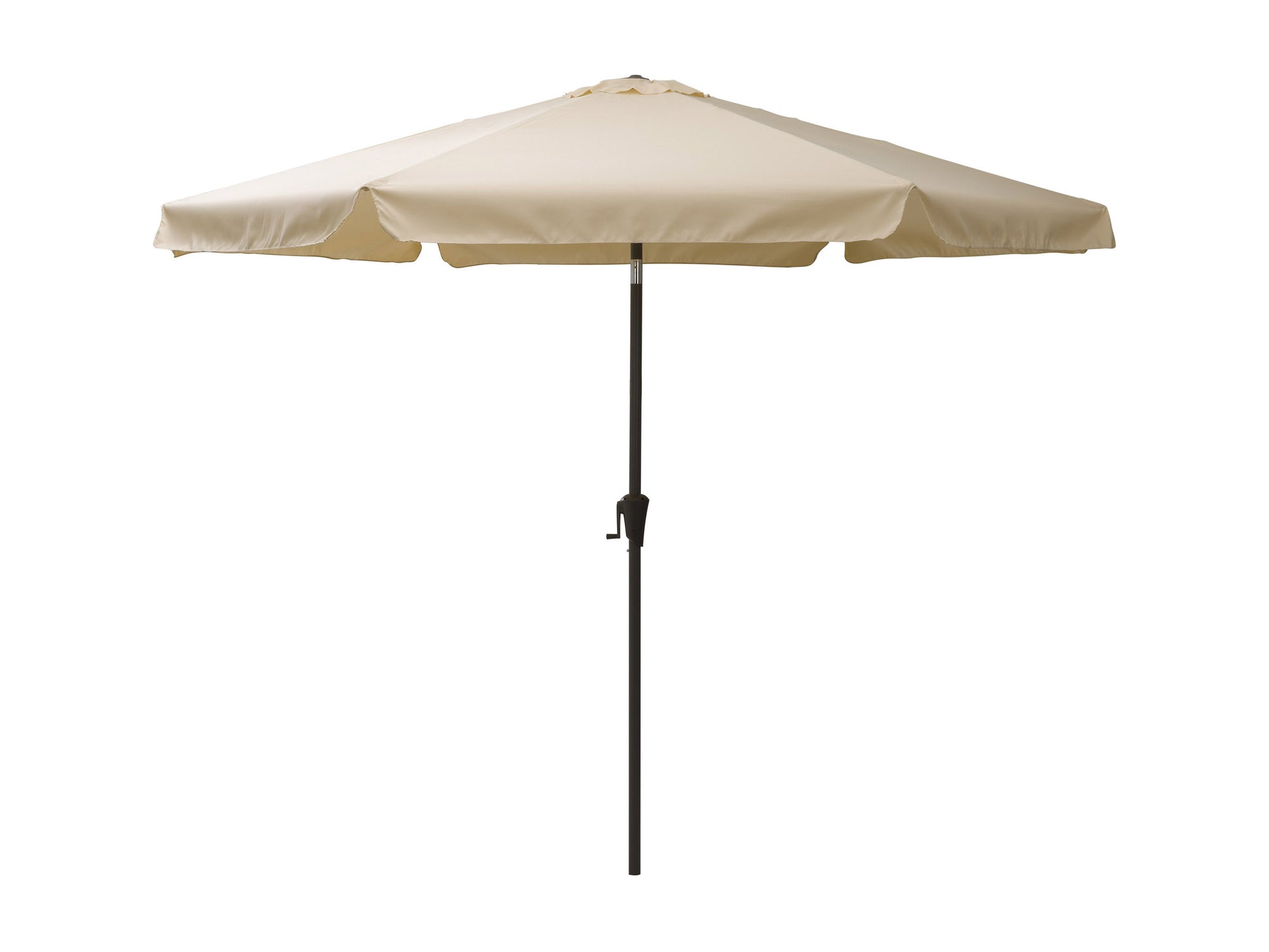 10ft round tilting patio umbrella in warm white, featuring a sturdy aluminum frame, UV-resistant fabric, and easy crank lift system, perfect for outdoor garden or patio shade.