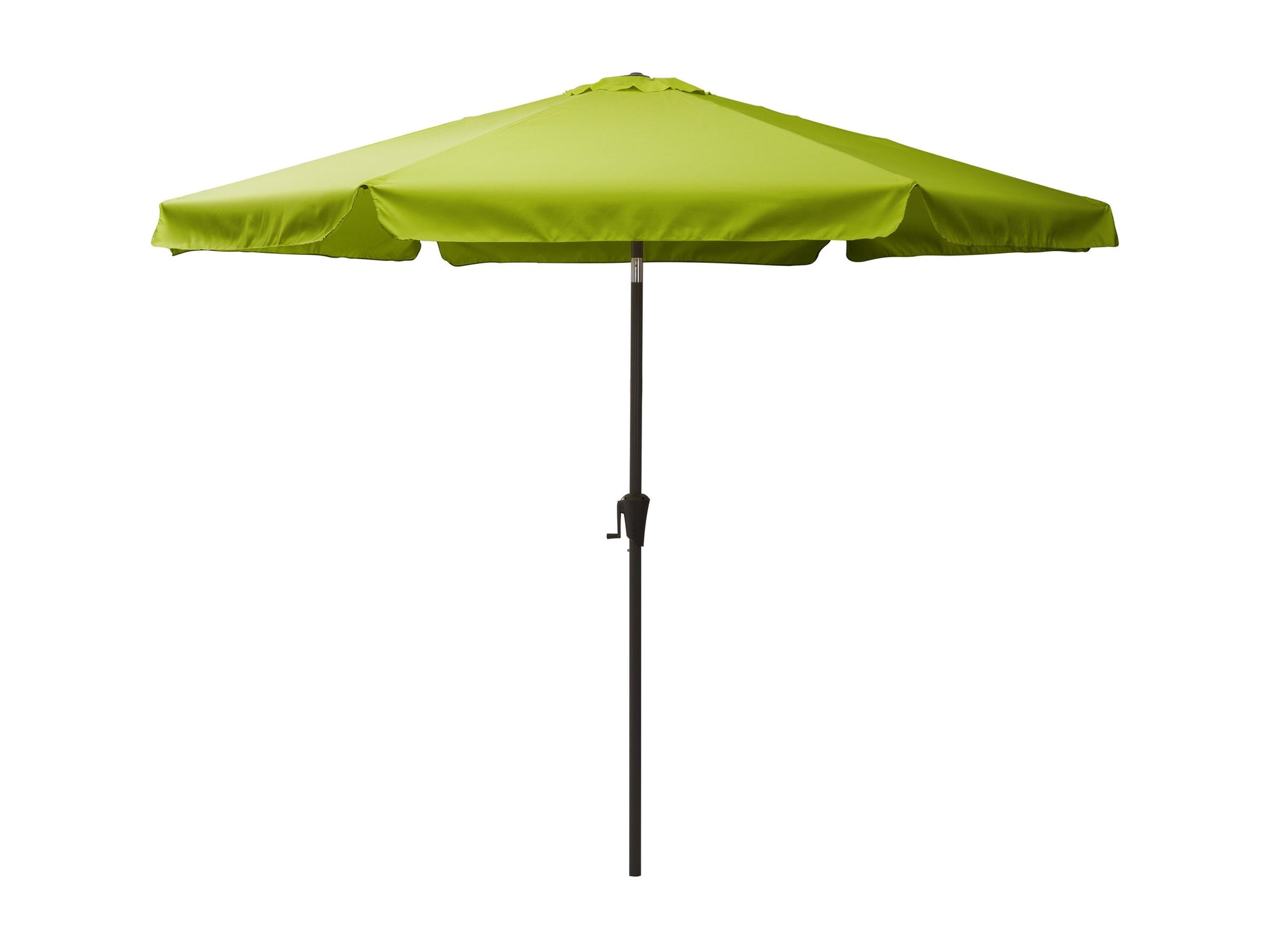 Lime green 10ft round patio umbrella with tilting mechanism, sturdy aluminum pole, and UV-resistant fabric, perfect for outdoor shade and garden decor.