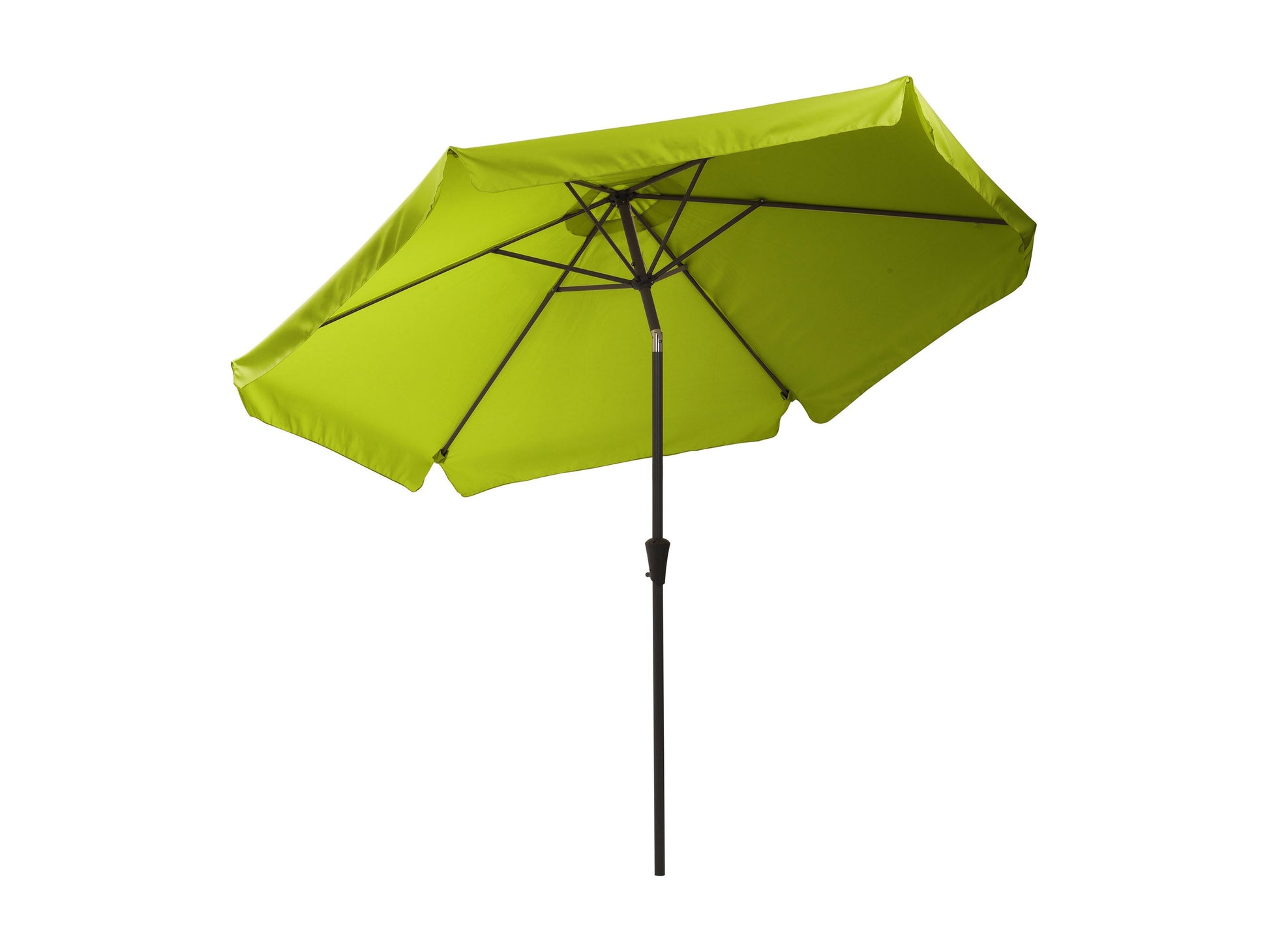 Lime green 10ft round patio umbrella with tilting mechanism, sturdy aluminum pole, and UV-resistant fabric, perfect for outdoor shade and garden decor.