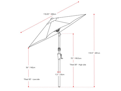 10ft black patio umbrella with wind-resistant design, featuring a sturdy metal frame, durable fabric canopy, and easy crank lift system. Perfect for outdoor shade and protection from the sun.