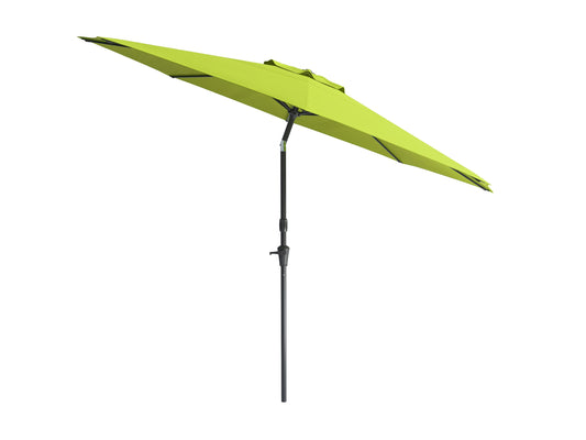 Lime green 10ft wind-resistant patio umbrella with sturdy aluminum pole, crank lift system, and UV-resistant fabric for outdoor shade and durability.