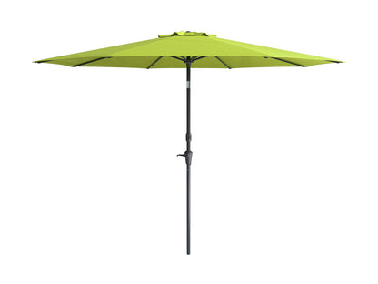 Lime green 10ft wind-resistant patio umbrella with sturdy aluminum pole, crank lift system, and UV-resistant fabric for outdoor shade and durability.