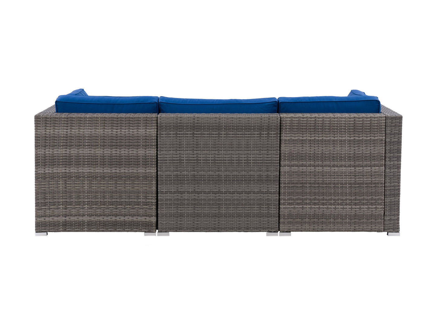 blended grey weave and oxford blue Outdoor Wicker Sofa, 3pc Parksville Collection product image by CorLiving#color_blended-grey-weave-and-oxford-blue