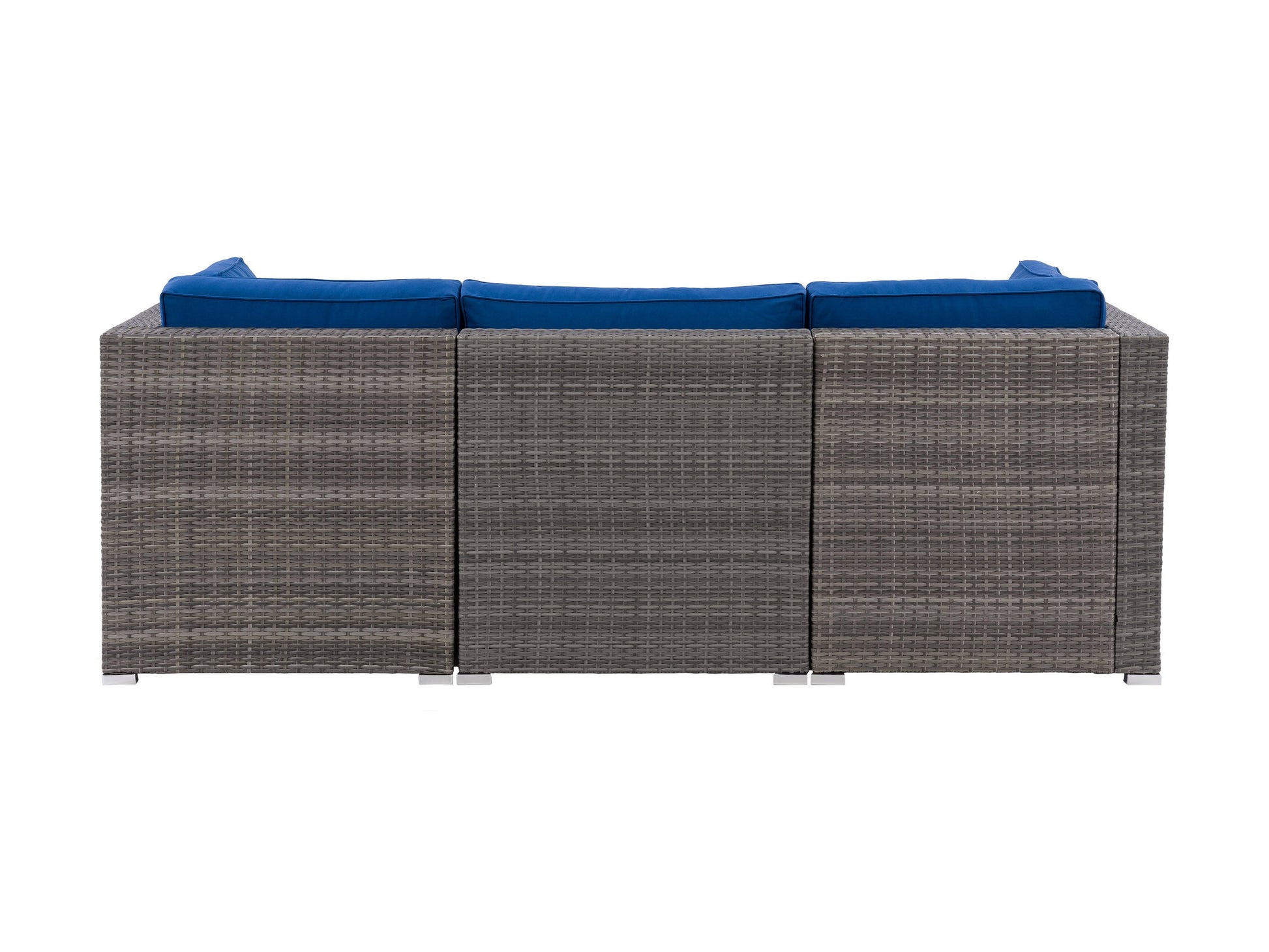 blended grey weave and oxford blue Outdoor Wicker Sofa, 3pc Parksville Collection product image by CorLiving#color_blended-grey-weave-and-oxford-blue