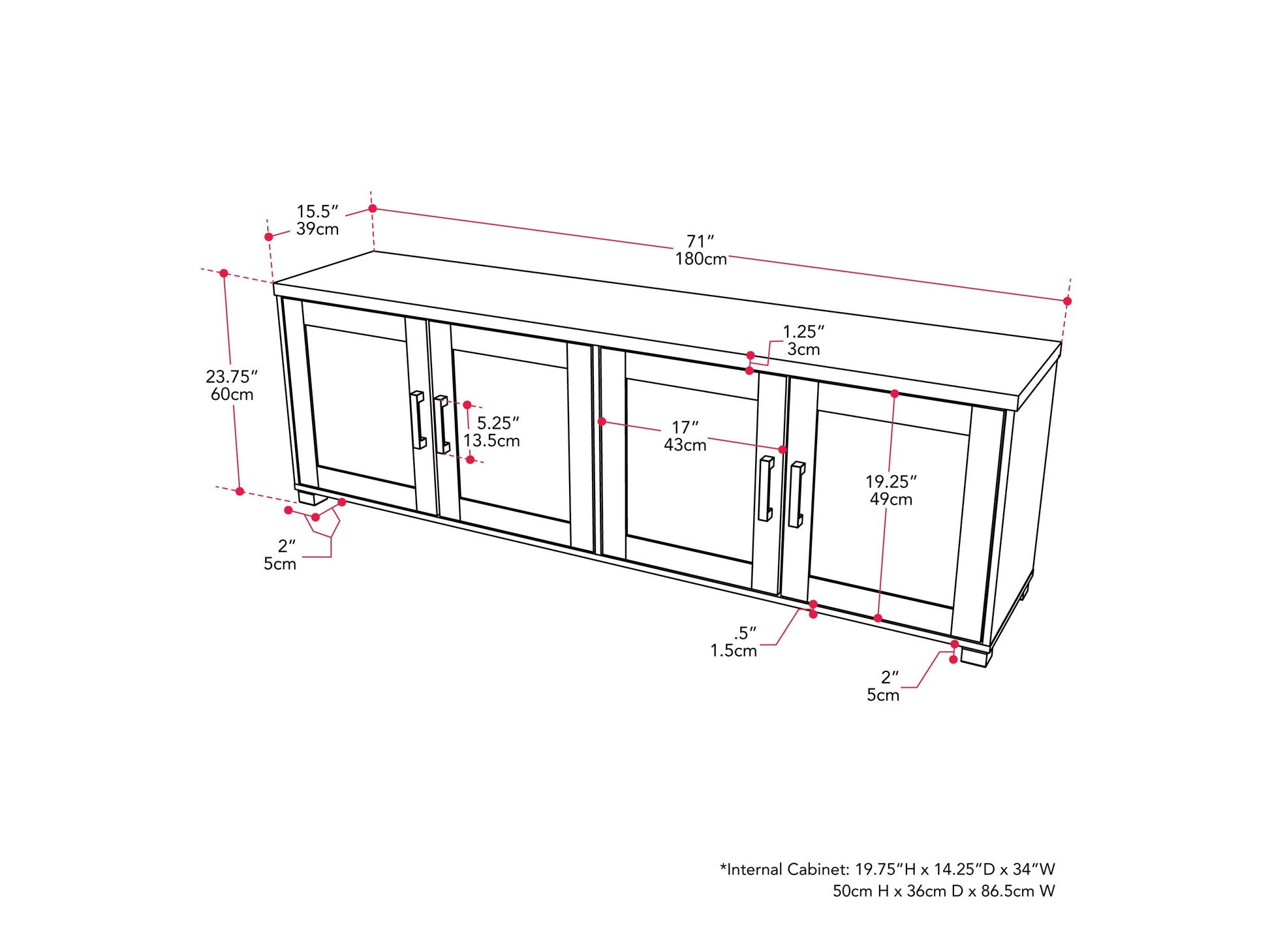 Black TV stand with doors, suitable for TVs up to 85 inches. Features sleek black finish, modern design, ample storage space with cabinets and shelves, and sturdy construction. Ideal for contemporary living rooms.