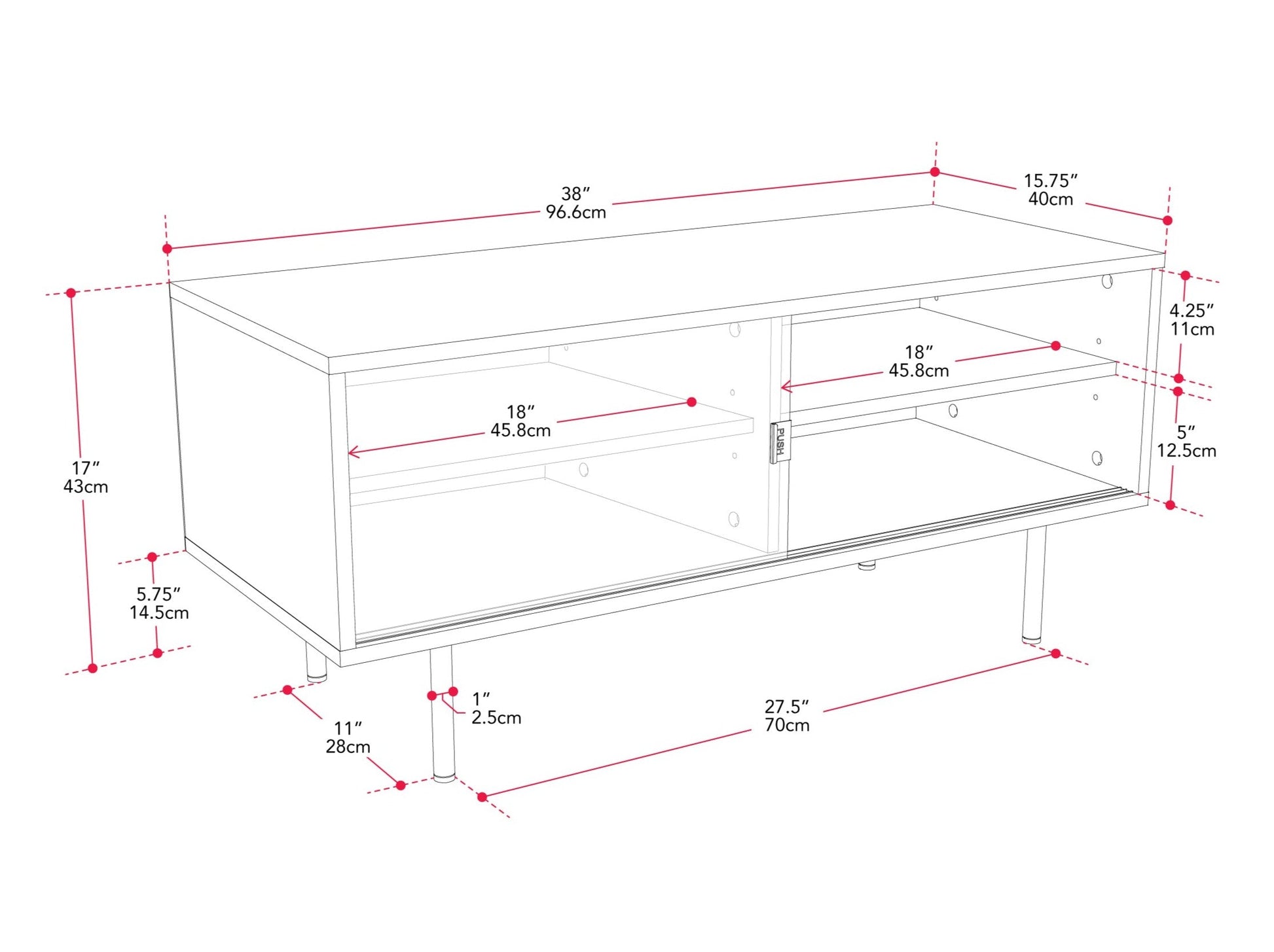 Sleek modular TV stand for TVs up to 55", featuring a modern design with black metal frame, walnut wood shelves, and cable management system. Ideal for contemporary living rooms and media centers.