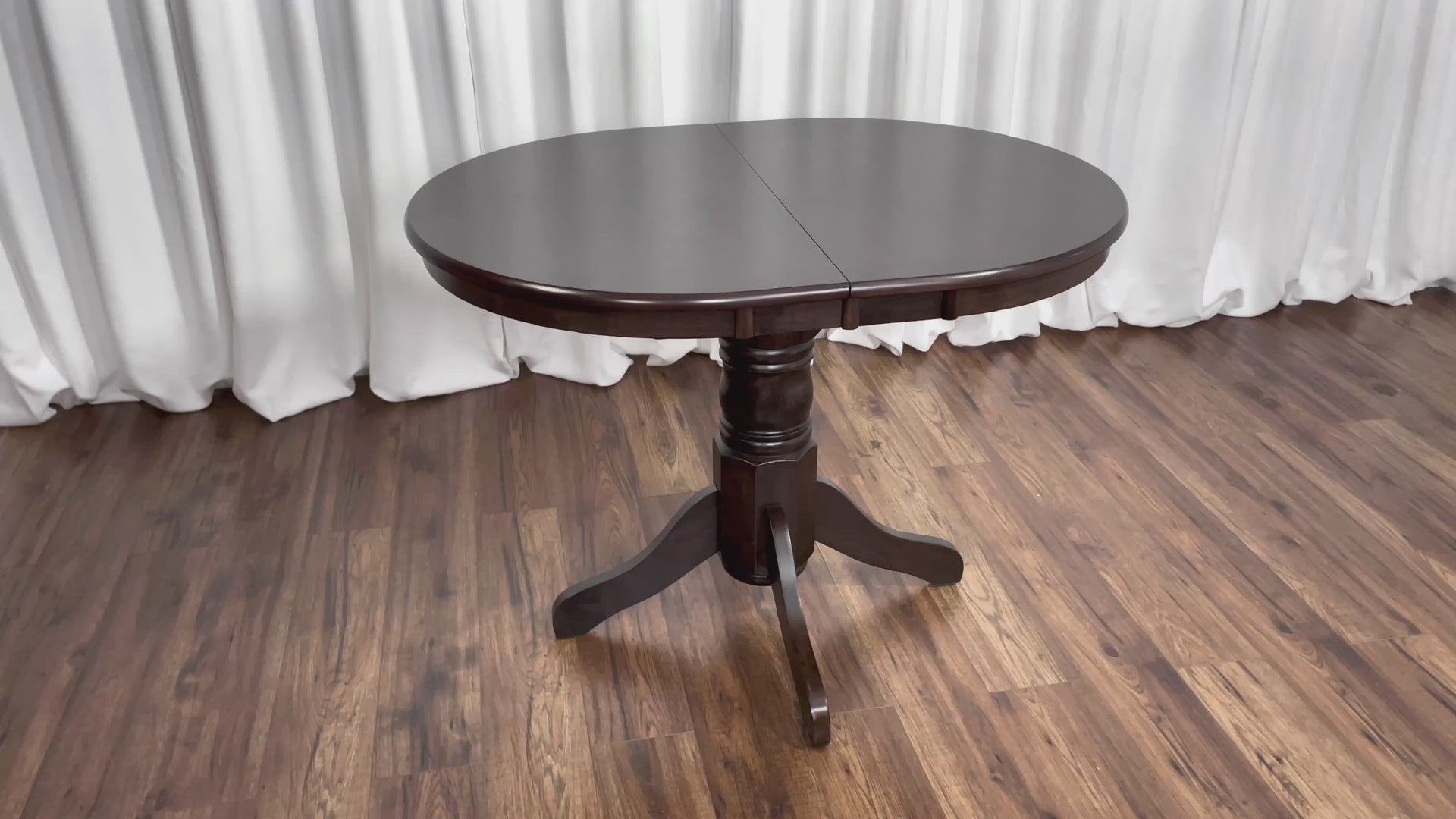 Load video: Dillon Espresso Extendable Oval Dining Set 5pc Product Video