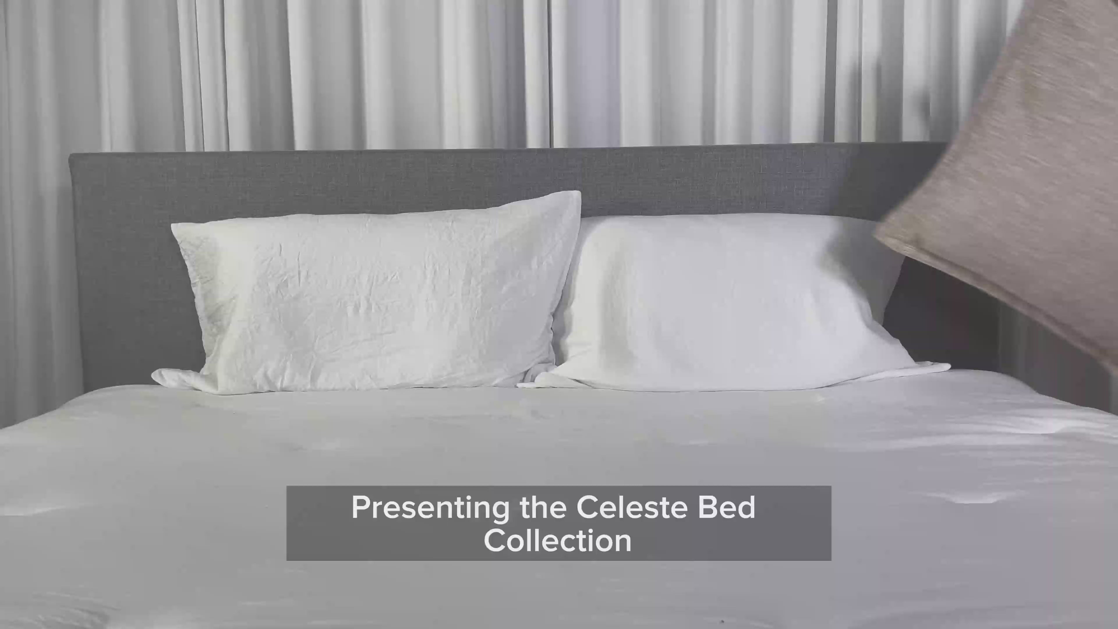 Load video: Celeste Grey Modern Twin / Single Bed Product Video