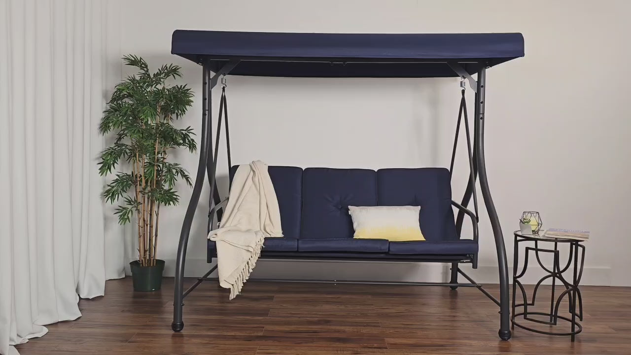 Load video: Wavecrest 2-1 Patio Swing with Canopy Product Video